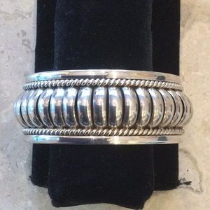 Thomas Charley Navajo Native American Sterling Cuff Bracelet